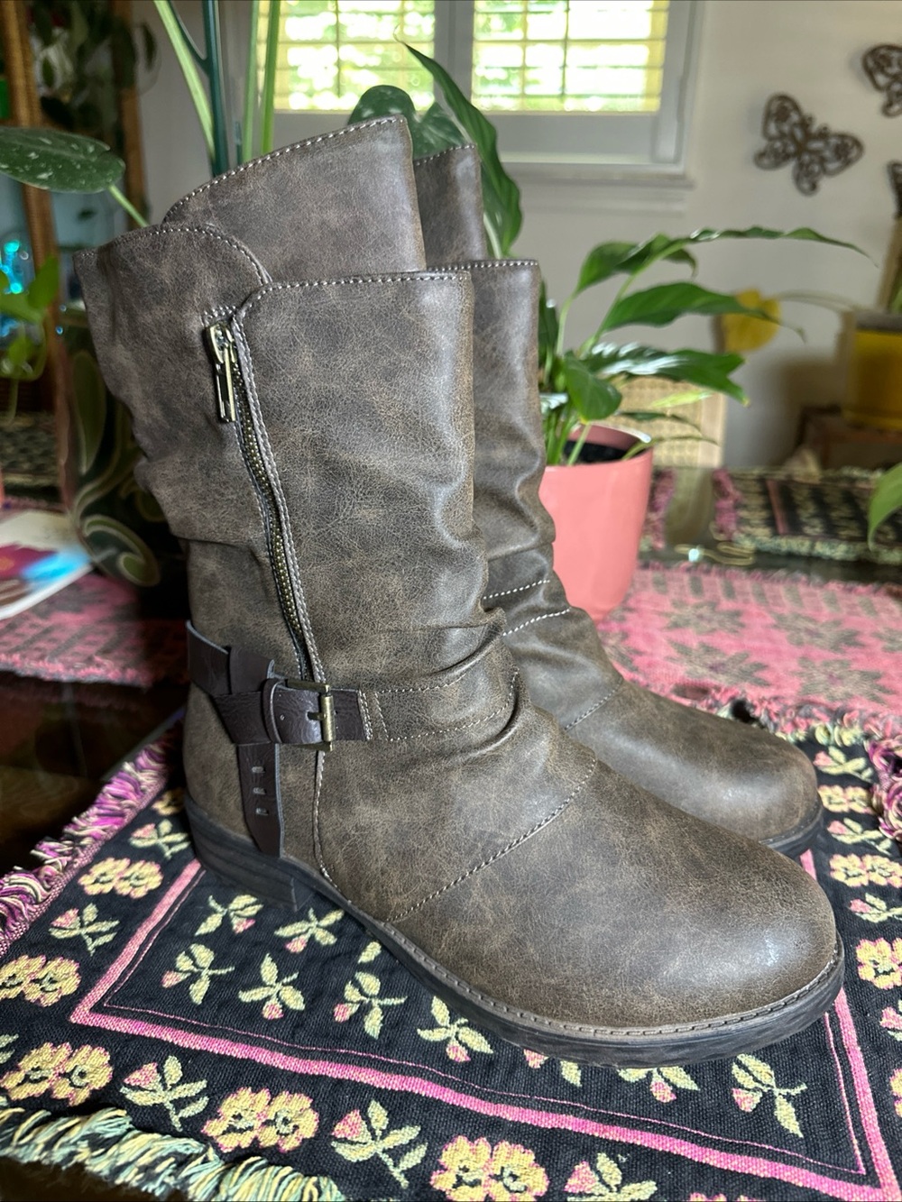 Jellypop Buckled Boots Brown Women’s Size 9M Half Calf Long Boots
